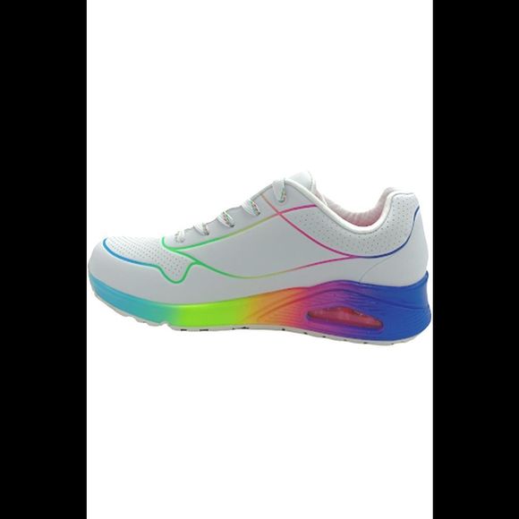 Skechers Uno Ombre Lace-Up Sneakers Pop of Sunshine White Multi - Medium - Picture 3 of 5